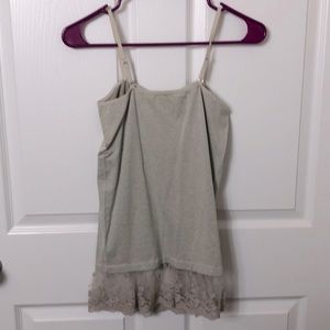 🎈Rue 21 Tarea tank top, light tan, lace on bottom